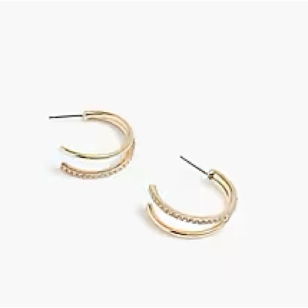 New JCrew crystal hoop earrings